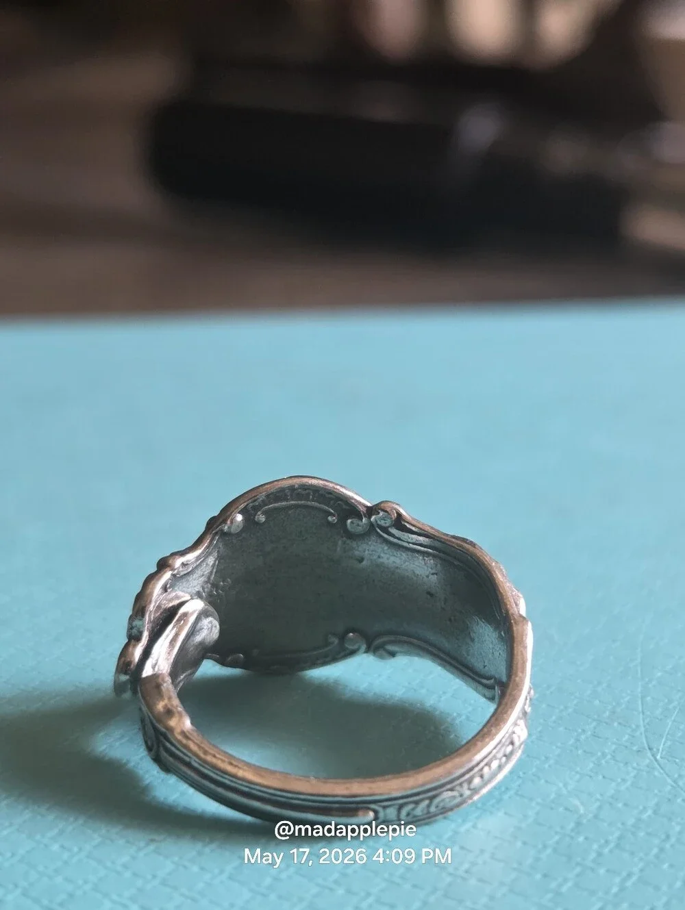Vintage Sterling Silver Goddess Woman Nude Muse Nymph Spoon Ring #126 - Picture 11 of 15